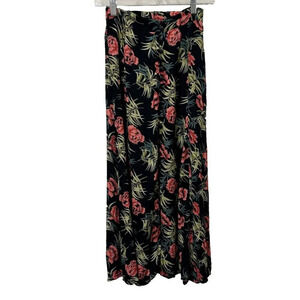Vtg Womens Avant Garde Maxi Skirt S 90s Floral‎ Fairy Whimsigoth Dark Romantic